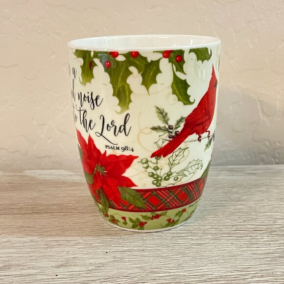 Red Cardinal Mug Cup Make a Joyful Noise Unto The Lord Christmas Holiday - Picture 2 of 6